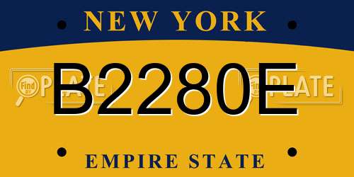 B2280E New York License Plate