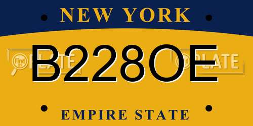 B228OE New York License Plate