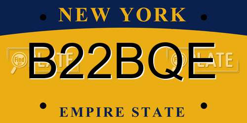 B22BQE New York License Plate