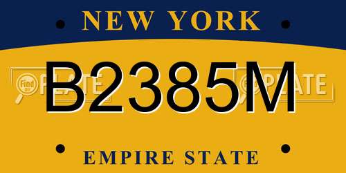 B2385M New York License Plate
