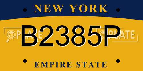 B2385P New York License Plate