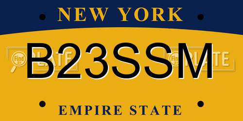 B23SSM New York License Plate