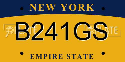B241GS New York License Plate
