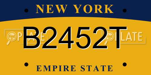 B2452T New York License Plate