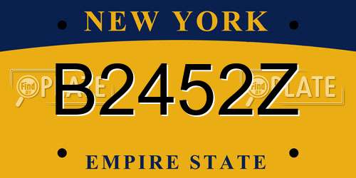 B2452Z New York License Plate