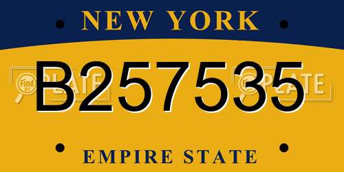 B257535 New York License Plate