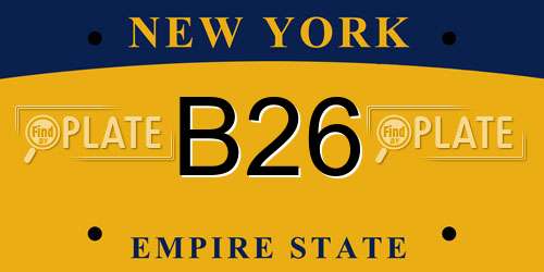 B26 New York License Plate