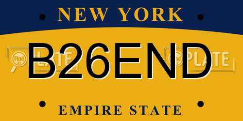 B26END New York License Plate