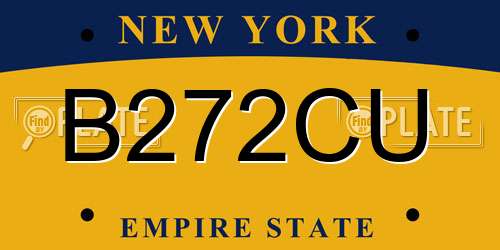 B272CU New York License Plate