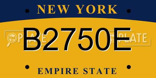 B2750E New York License Plate