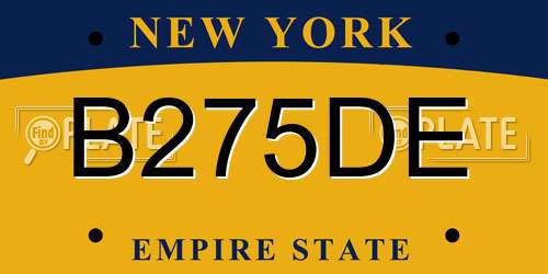 B275DE New York License Plate