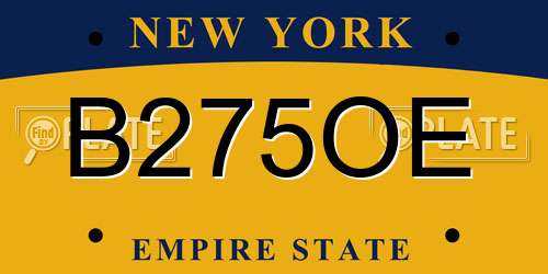 B275OE New York License Plate