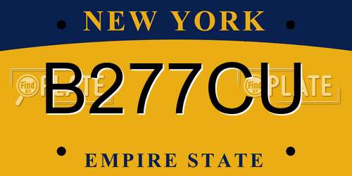 B277CU New York License Plate