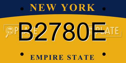 B2780E New York License Plate
