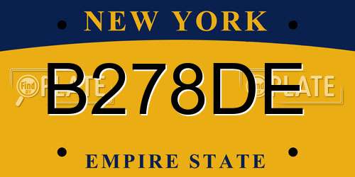 B278DE New York License Plate