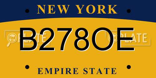 B278OE New York License Plate