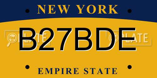 B27BDE New York License Plate