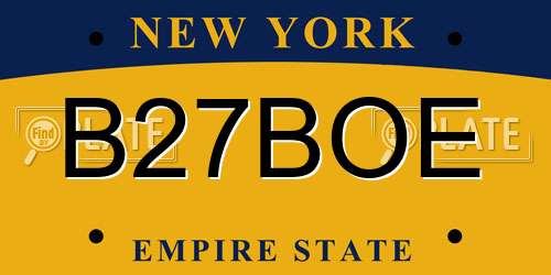 B27BOE New York License Plate