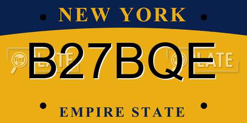 B27BQE New York License Plate