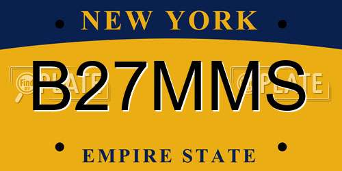 B27MMS New York License Plate