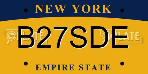 B27SDE New York License Plate