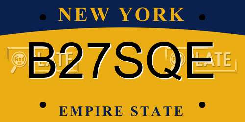 B27SQE New York License Plate