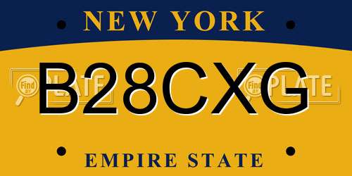 B28CXG New York License Plate