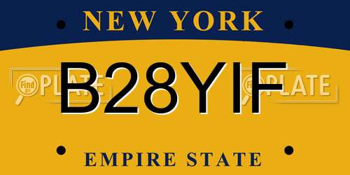 B28YIF New York License Plate