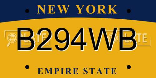 B294WB New York License Plate