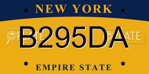 B295DA New York License Plate