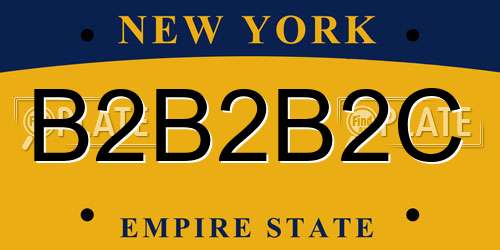 B2B2B2C New York License Plate