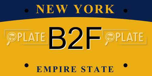 B2F New York License Plate