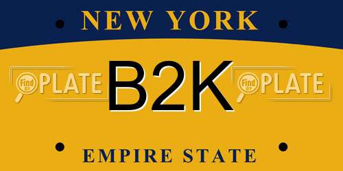 B2K New York License Plate