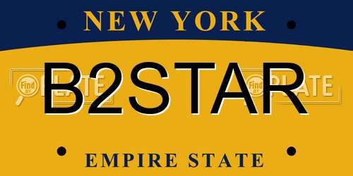 B2STAR New York License Plate