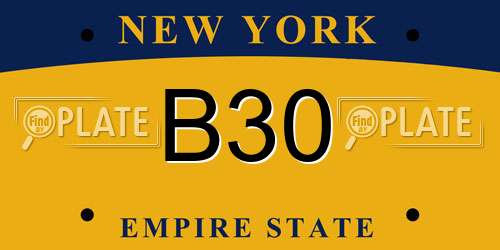 B30 New York License Plate