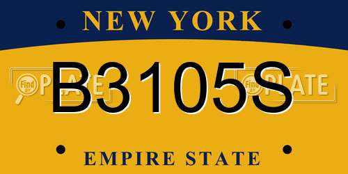 B3105S New York License Plate