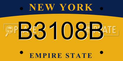 B3108B New York License Plate