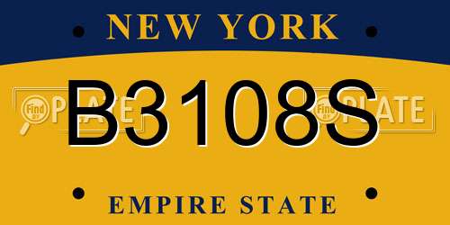 B3108S New York License Plate