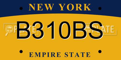 B310BS New York License Plate