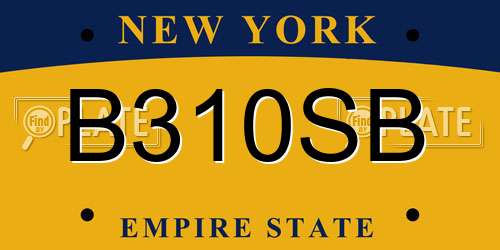 B310SB New York License Plate