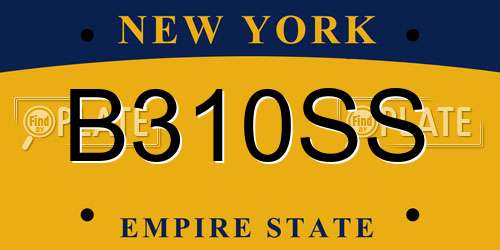 B310SS New York License Plate