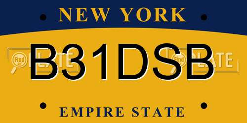 B31DSB New York License Plate