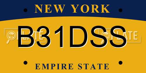 B31DSS New York License Plate