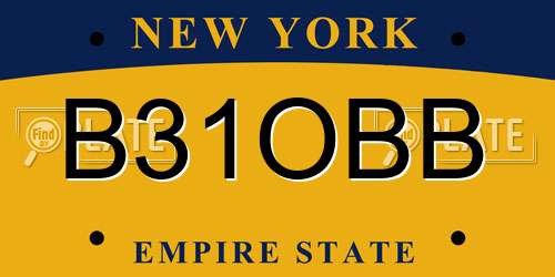 B31OBB New York License Plate