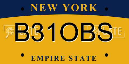 B31OBS New York License Plate
