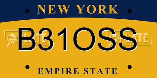 B31OSS New York License Plate