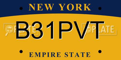 B31PVT New York License Plate