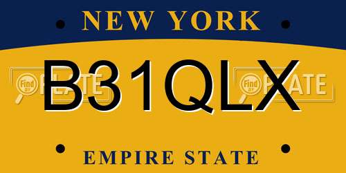 B31QLX New York License Plate