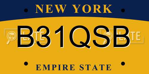 B31QSB New York License Plate
