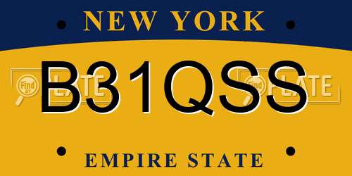 B31QSS New York License Plate